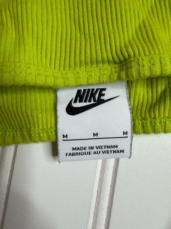 Nike Women's Neon Green Ribbed Cropped Camisole - Picture 3 of 5